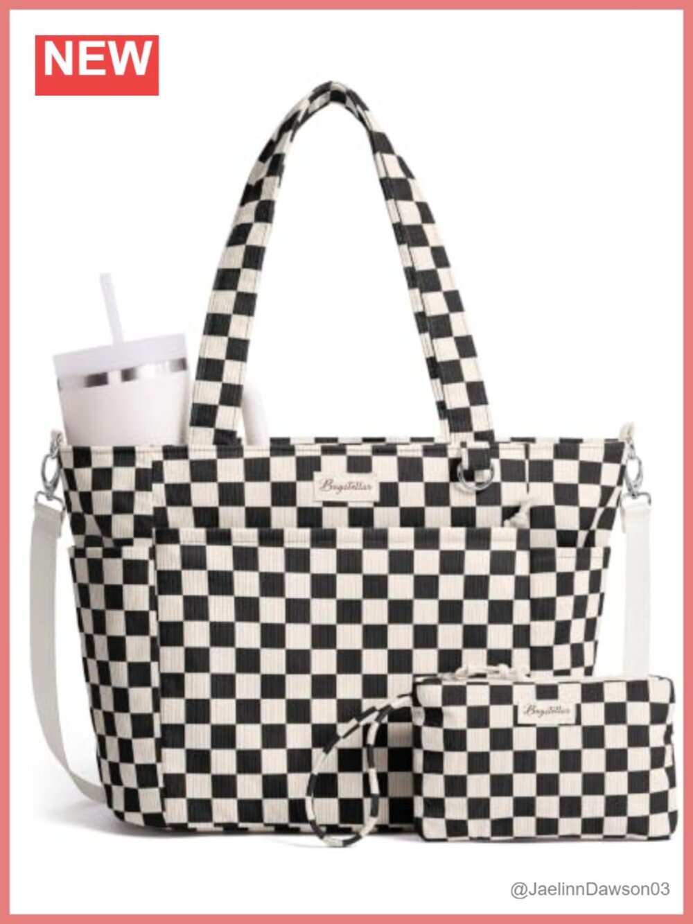Corduroy Tote Bag for Women Lightweight Work Laptop Purse